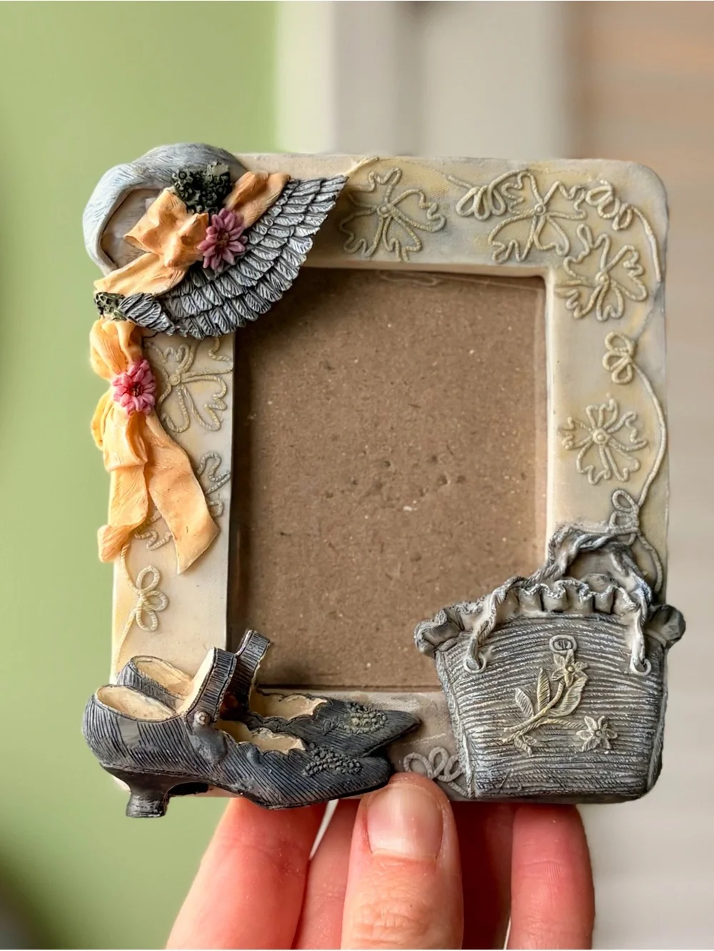 Vintage 3D Victorian Style Hat, Shoes and Purse Picture Frame Art Decor